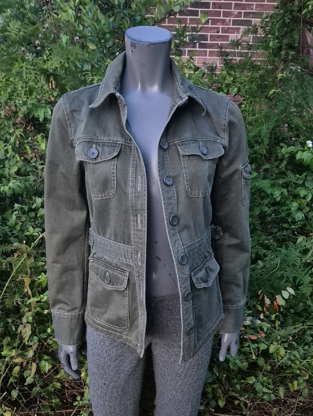 J. Crew Ladies Pure Cotton Medium Weight Chic' Military Styled Utility Jacket